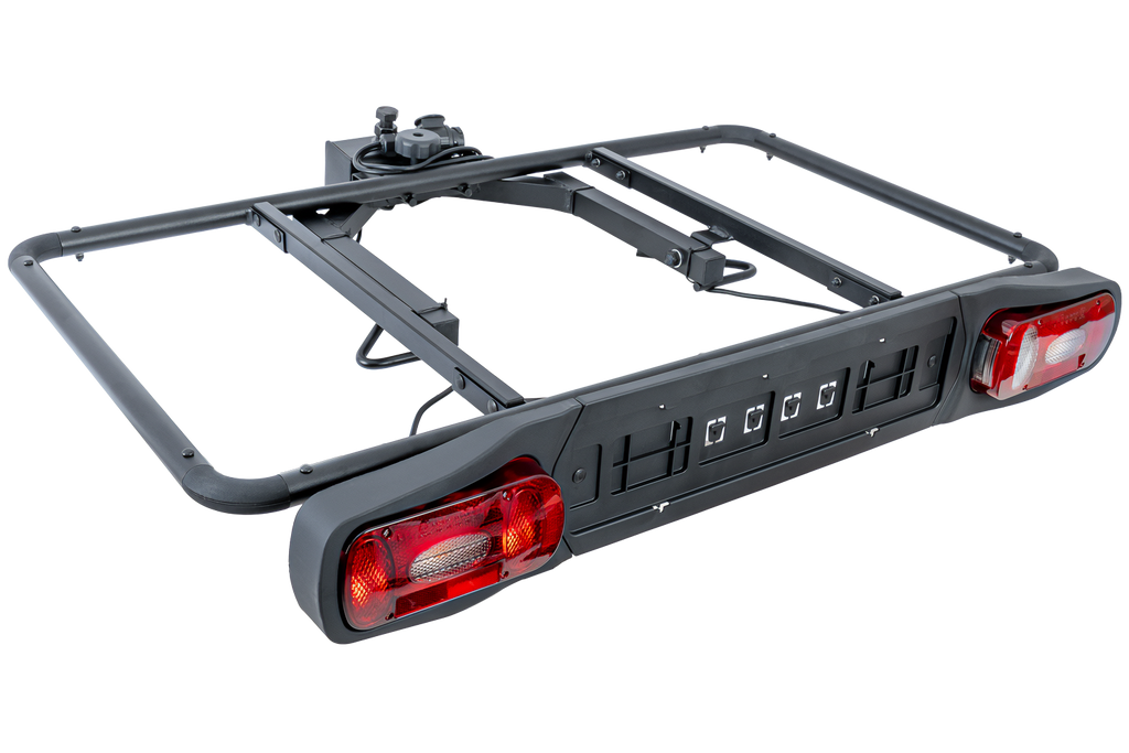 Piattaforma con box di traino + adattatore per il trasporto di 3 biciclette Inter Pack Re-Cargo