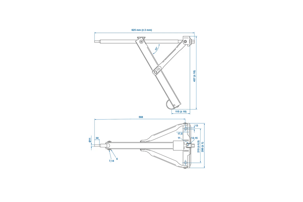 ProPlus 361501 stabilizzatore angolare estensibile per rimorchio da 500 kg, 457 mm