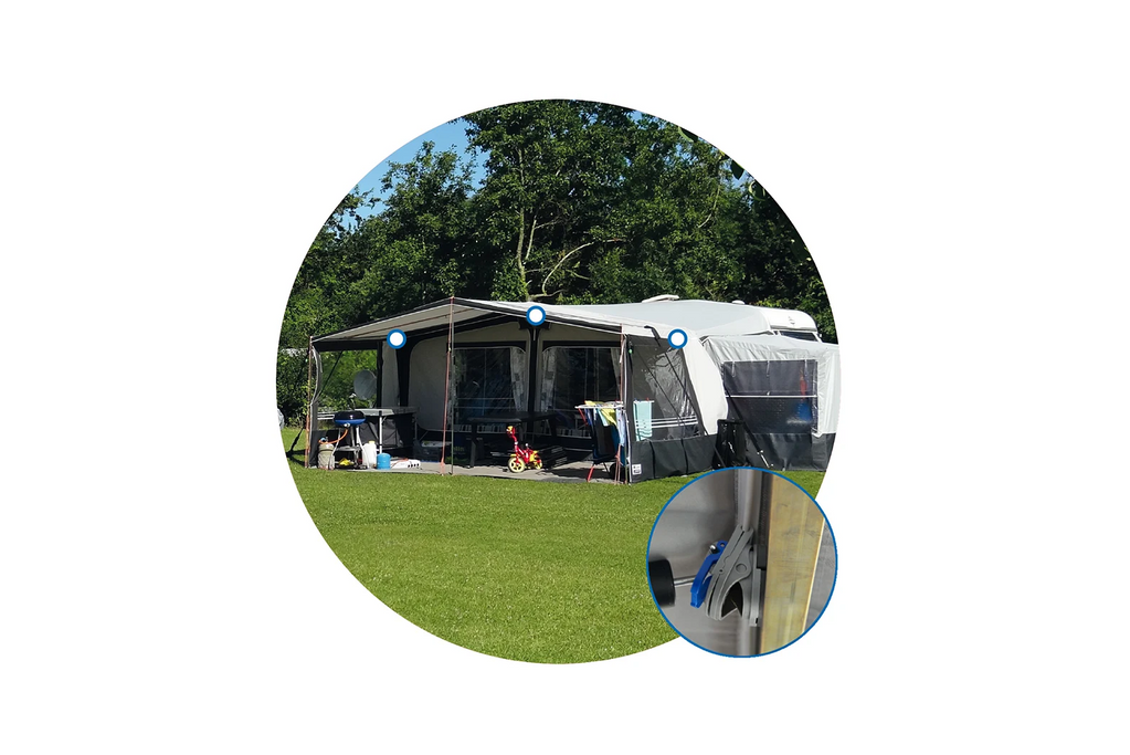 Set di tre clip per fissare la tenda da sole del rimorchio tenda ProPlus 361735