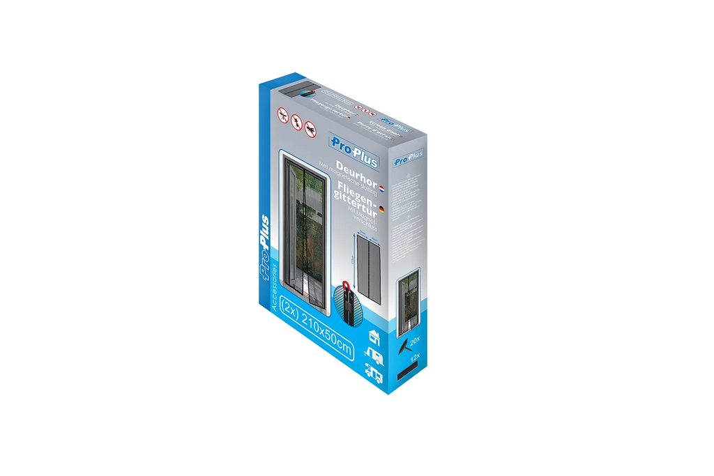 Zanzariera magnetica per porte ProPlus con rete protettiva (2x) 210x50cm