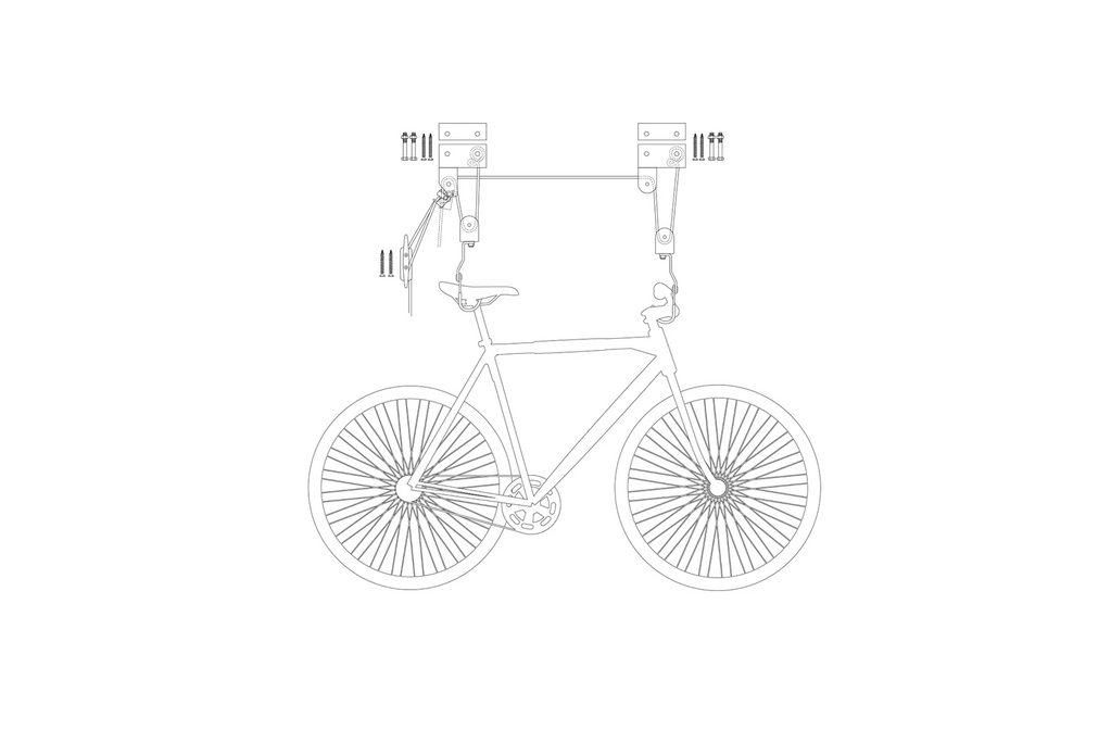 ProPlus 730915V01 gancio da soffitto per bicicletta, kayak e scaletta, portata 57 kg