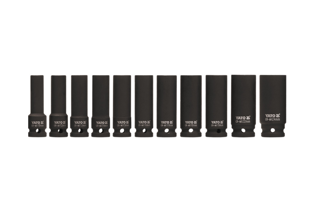 Set di 11 bussole lunghe a impatto YATO YT-1054 da 1/2".