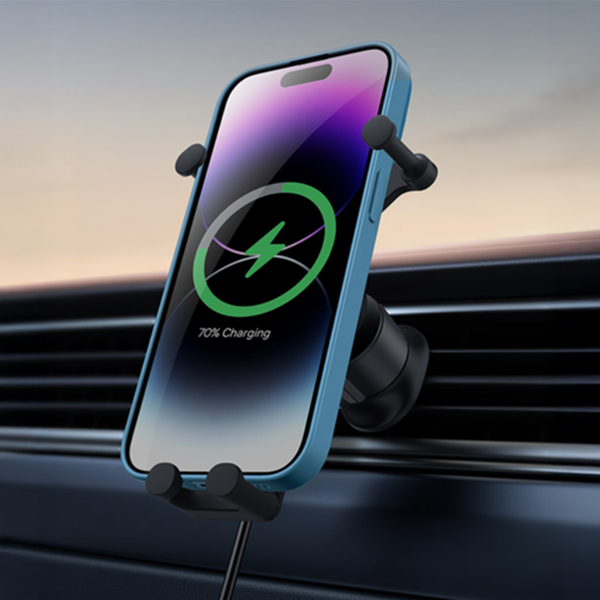 Supporto per telefono da auto BASEUS stabile e a gravità con ricarica wireless Qi da 15 W per la bocchetta dell'aria