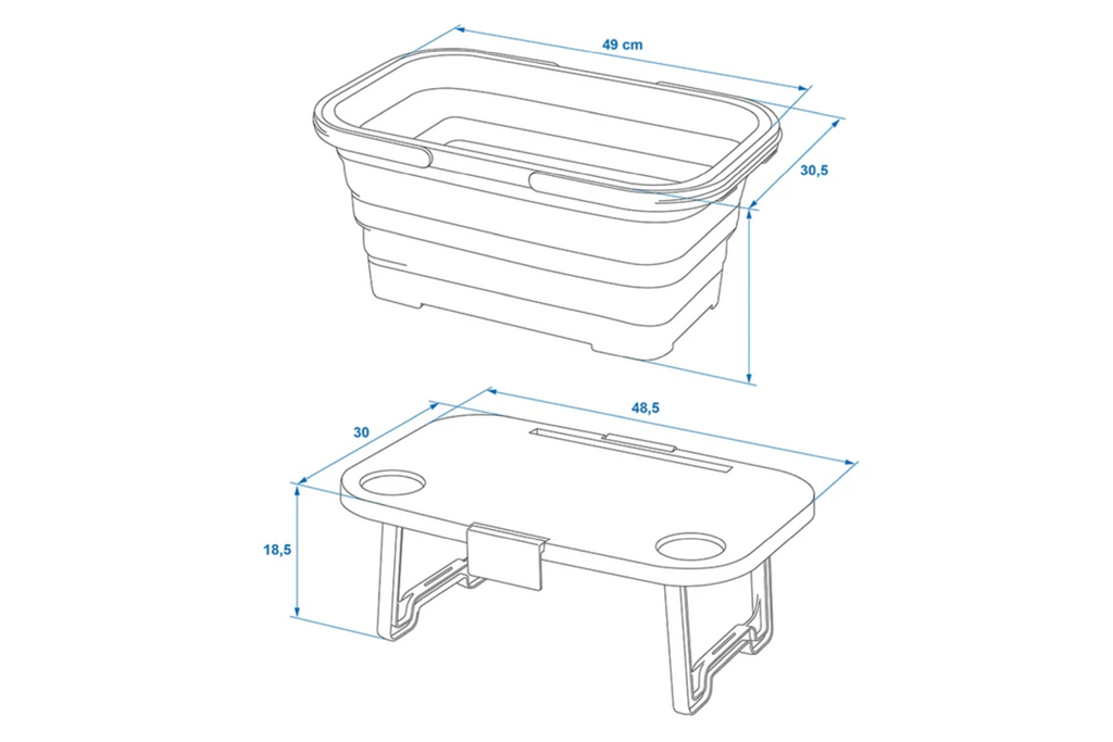Cestino da picnic con coperchio ProPlus 370315, cestino pieghevole con funzione tavolo, 20 litri