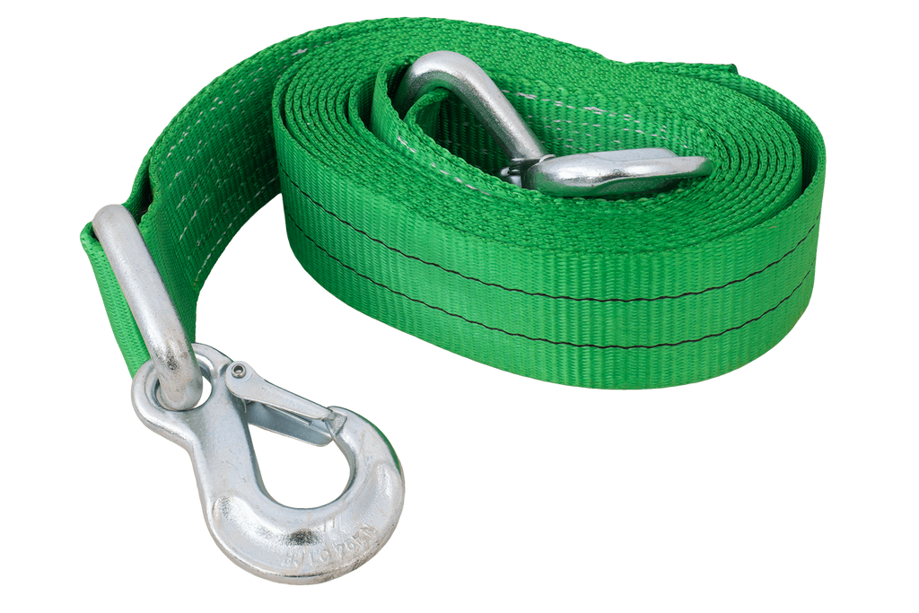 Cavo di traino con ganci HILLS, cinghia di traino 5 m/60 mm/6 t, verde