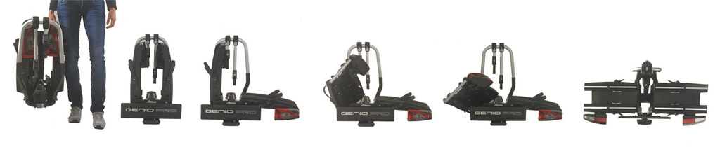 Piattaforma di traino Atera Genio Pro per 2 biciclette + adattatore per 3 biciclette