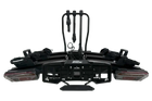 Inter Pack Velox 3 LED - portabici pieghevole da gancio di traino per 3 biciclette con luci a LED