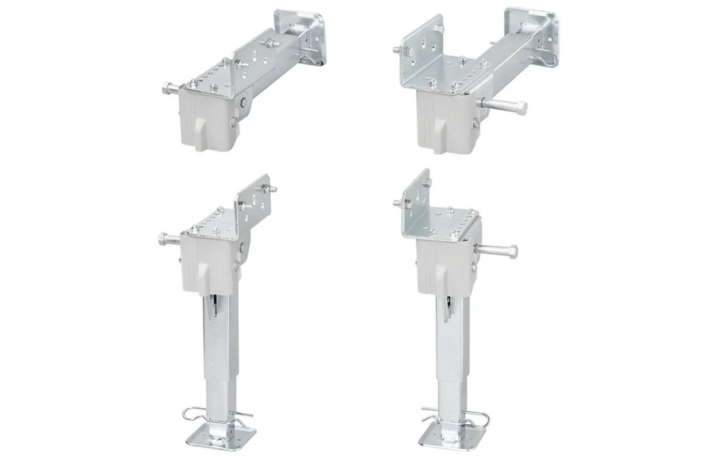 Set di due supporti estensibili con manovella e attacco ProPlus 361500 per rimorchio pianale da 1000 kg, 290-460 mm.