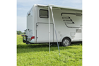 Set di due cinghie antivento ProPlus 361729 fissate a una guida per tendalino da 2x4,8 m.