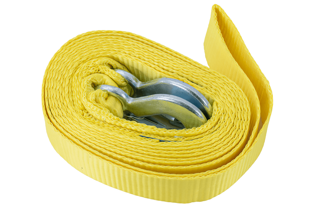 Fune di traino UNITRAILER con ganci, cinghia di traino 5m/50mm/4t gialla