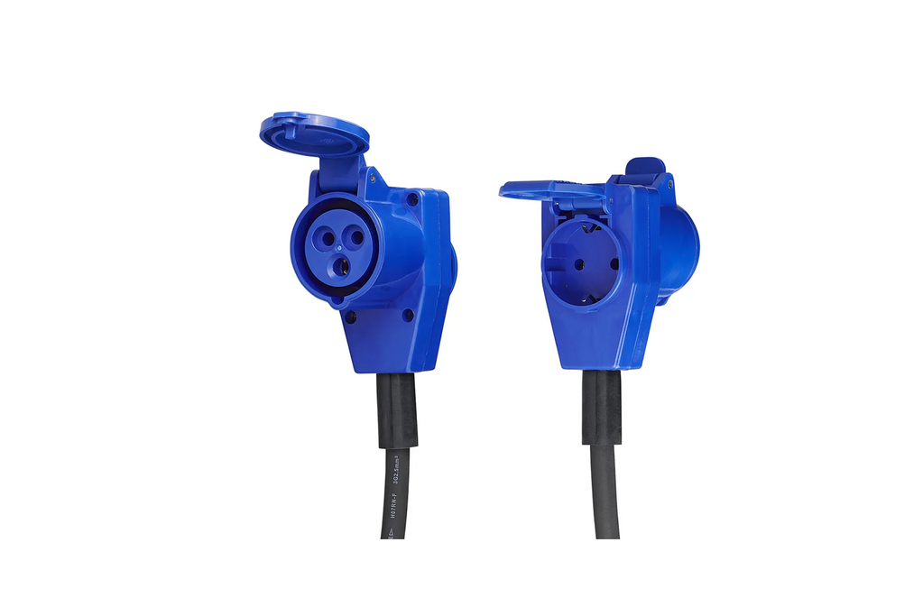 Adattatore con spina Schuko e connettore angolato CEE + presa Schuko 16A ProPlus 373528DE, cavo da 150 cm