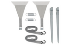 Set di due cinghie antivento ProPlus 361729 fissate a una guida per tendalino da 2x4,8 m.