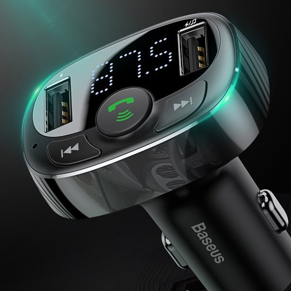 Trasmettitore FM BASEUS tipo T, Bluetooth 4.2, MP3 + caricabatterie da auto, 2 porte USB 3.4A
