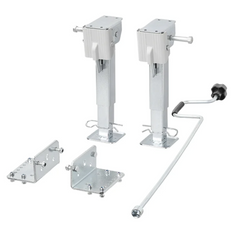 Set di due supporti estensibili con manovella e attacco ProPlus 361500 per rimorchio pianale da 1000 kg, 290-460 mm.