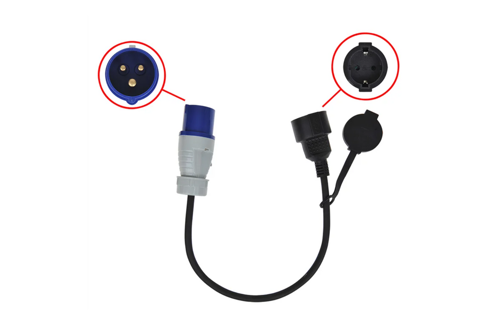 Adattatore con spina CEE e presa Schuko 16A 230V con contatto di protezione ProPlus 373530, cavo da 40 cm