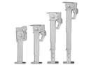 Set di due supporti estensibili con manovella e attacco ProPlus 361500 per rimorchio pianale da 1000 kg, 290-460 mm.