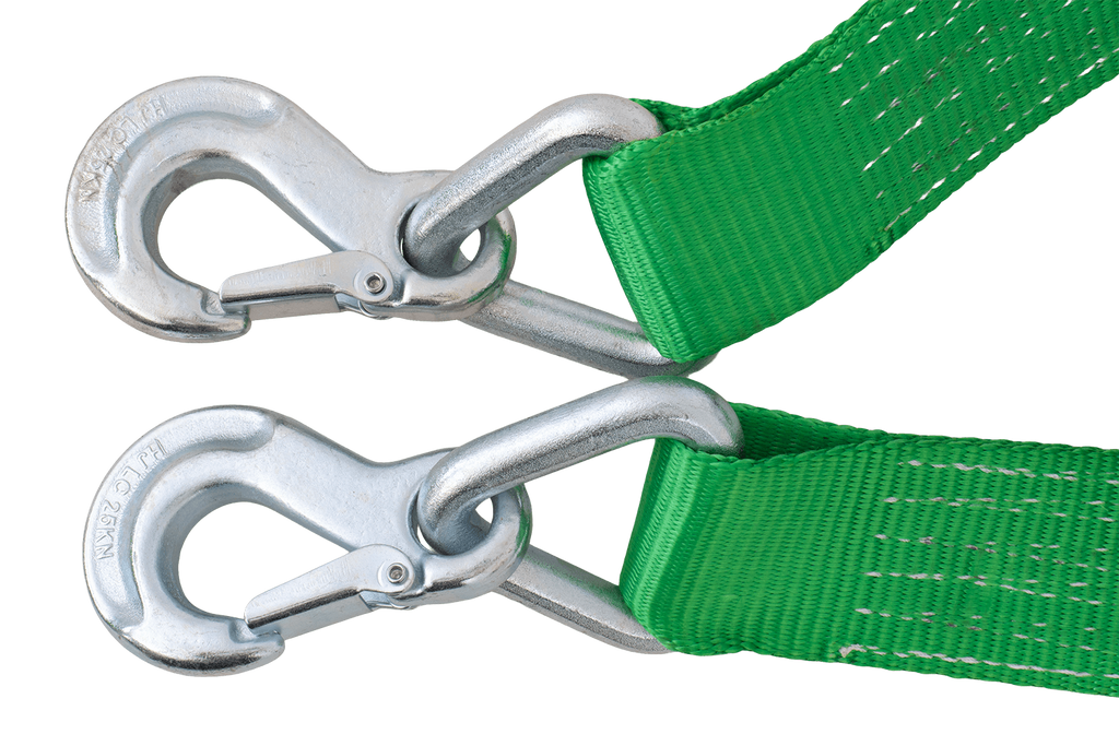 Cavo di traino con ganci HILLS, cinghia di traino 5 m/60 mm/6 t, verde