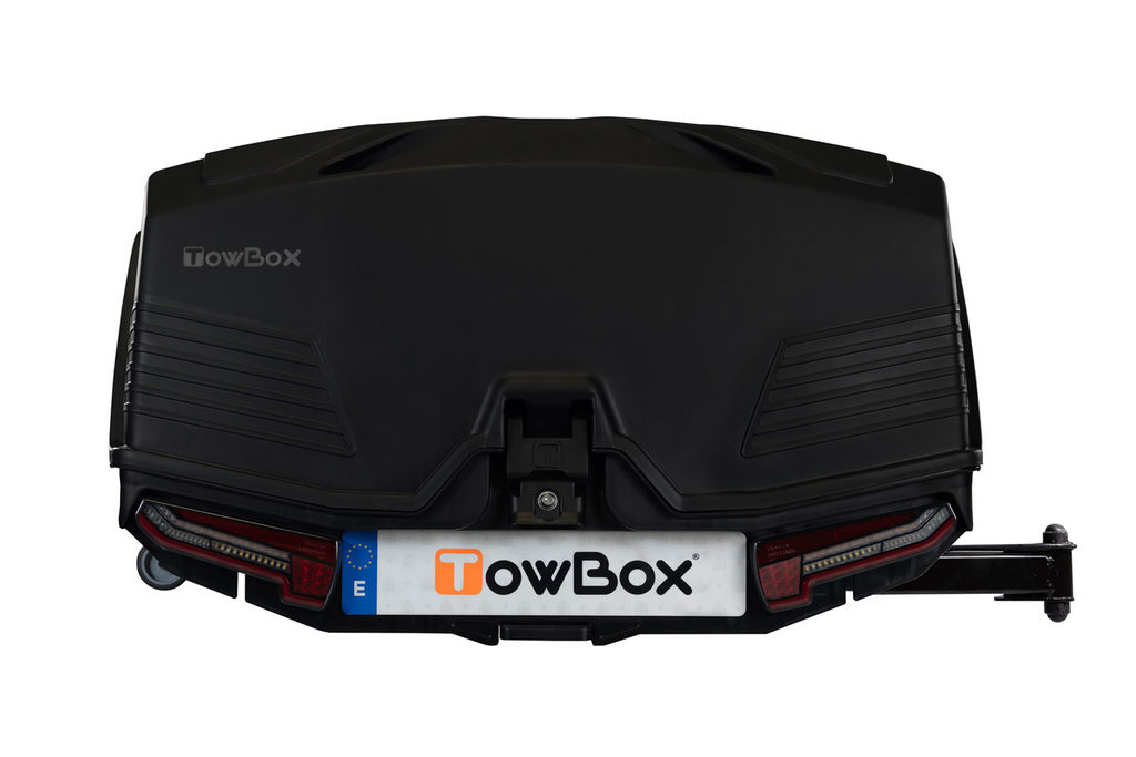 Box portabagagli da gancio traino Camper Alpha nero LED (lungo)