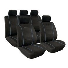 Set di coprisedili per auto LAMPA Elegance blu, per sedili anteriori e posteriori