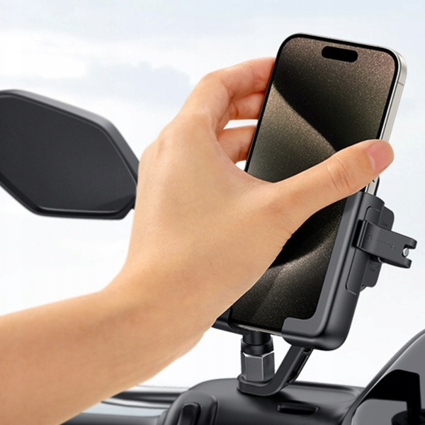 Supporto universale per telefono da bici/moto serie GoTrip di BASEUS, da fissare allo specchietto retrovisore.