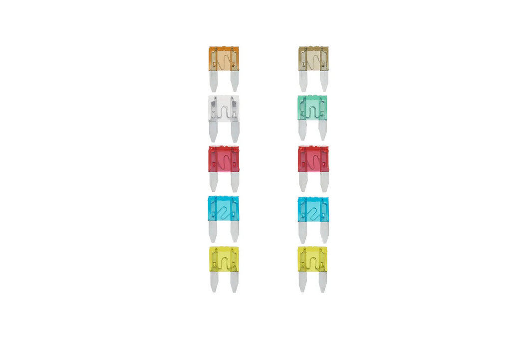 Set di 10 mini fusibili a lama ProPlus 490371S, misti 12V/24V.