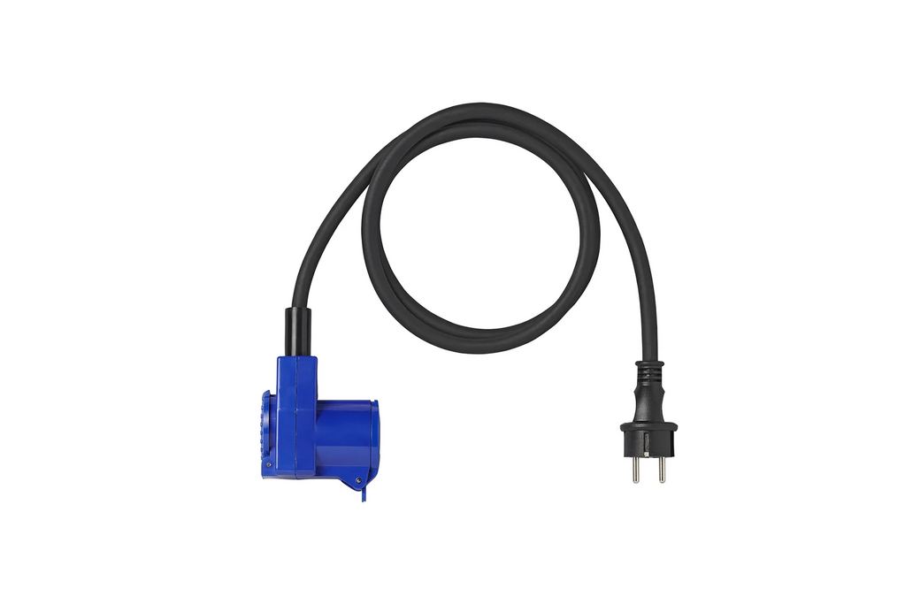 Adattatore con spina Schuko e connettore angolato CEE + presa Schuko 16A ProPlus 373528DE, cavo da 150 cm