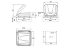 ProPlus 610905V01 Finestra di ventilazione per tetto camper con illuminazione a LED 400x400mm