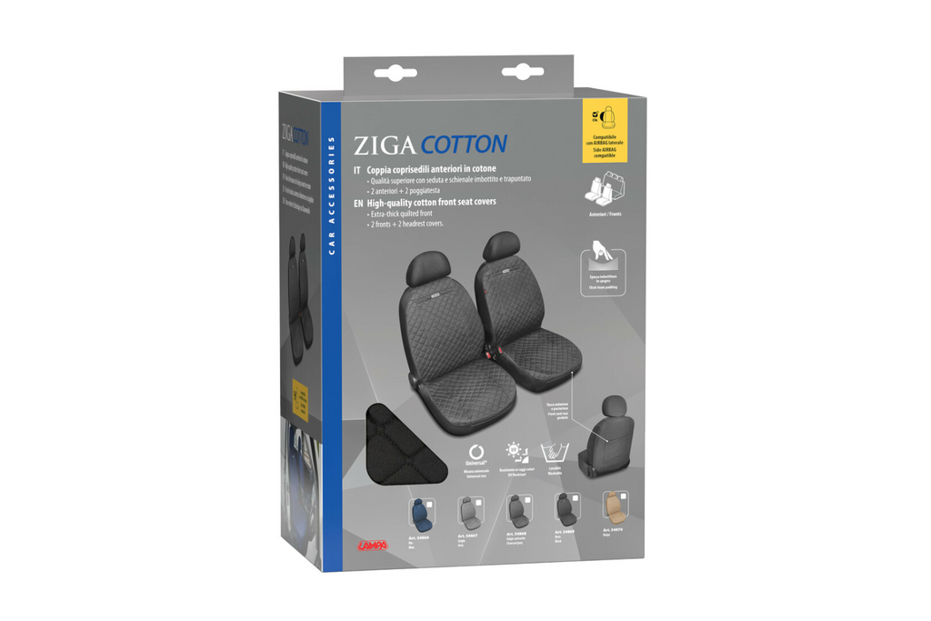 Coprisedili per auto LAMPA Ziga, neri, per i sedili anteriori