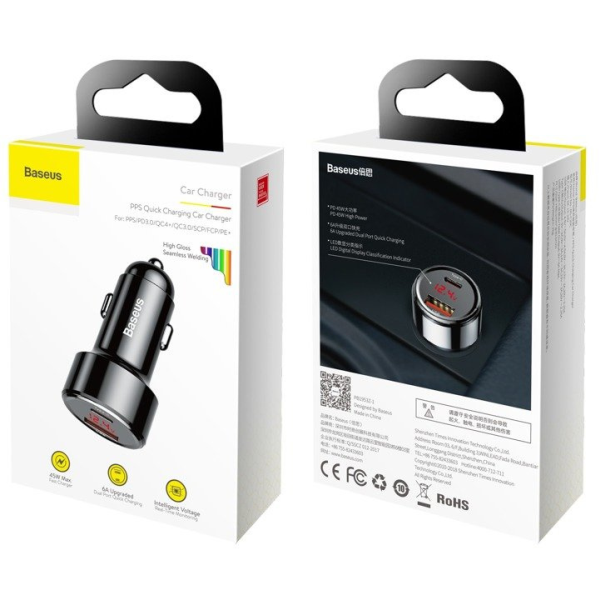Caricabatterie da auto USB BASEUS Magic Series, USB-C 45W