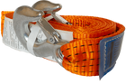 Cavo di traino con ganci HERMON, lunghezza 4,5 m/50 mm/5 t, colore arancione.