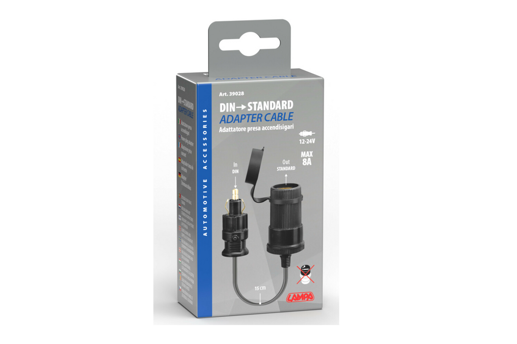 Adattatore DIN per presa accendisigari LAMP 39028 adattatore 12/24V 8A