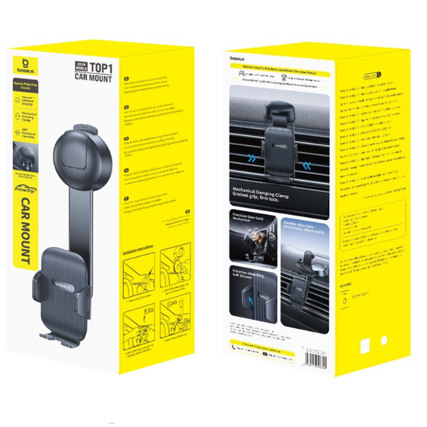 Supporto per cellulare da auto BASEUS PrimeTrip C03 Air con ventosa, da fissare al cruscotto.