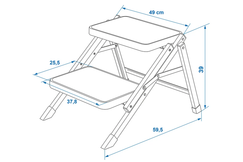 ProPlus 360823V01 Scaletta pieghevole da campeggio a due gradini, portata massima 150 kg