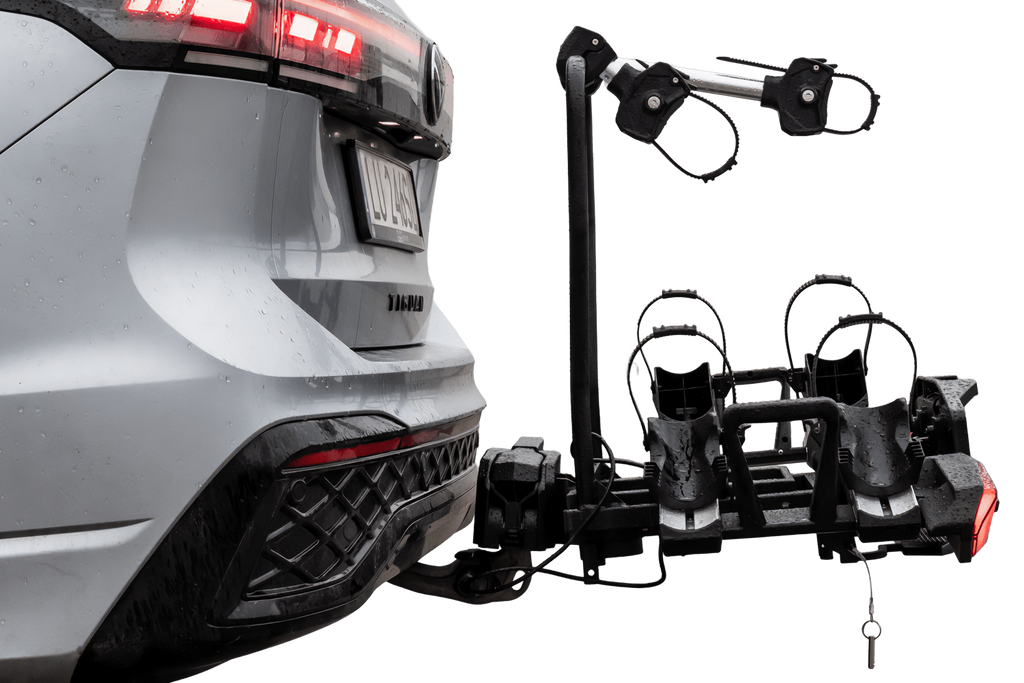 Inter Pack Velox 2 LED - portabici pieghevole da gancio di traino per 2 biciclette con luci a LED