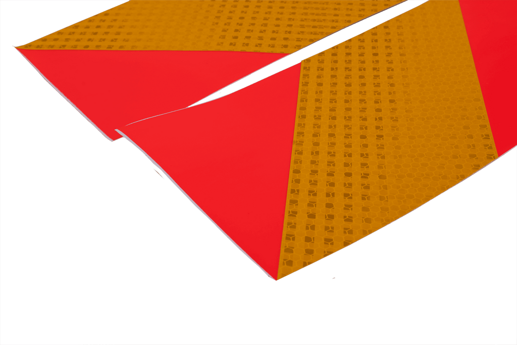 Adesivi, adesivi riflettenti, HERMON corto, targhe di segnalazione per veicoli pesanti, 565x132mm, sinistra+destra