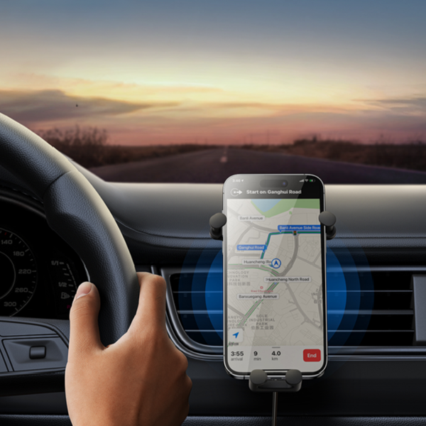 Supporto per telefono da auto BASEUS stabile e a gravità con ricarica wireless Qi da 15 W per la bocchetta dell'aria