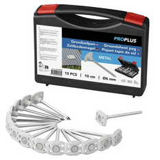 Set di picchetti per tenda ProPlus 361736V02, picchetti in metallo in scatola, 15 pezzi.