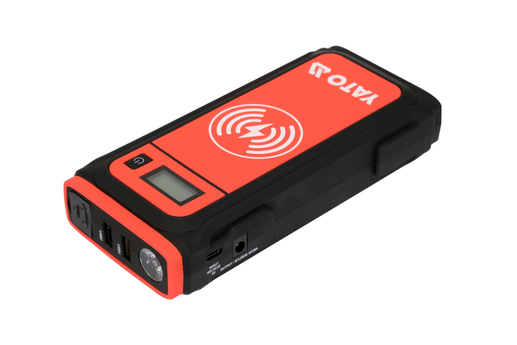Avviatore di emergenza YATO YT-83085, power bank da 16000 mAh con ricarica induttiva