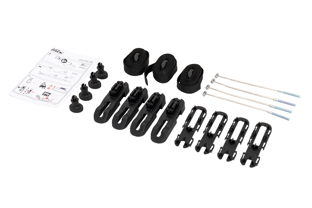 Box da tetto Inter Pack Stella 480 in kevlar nero (flexi fit G2)