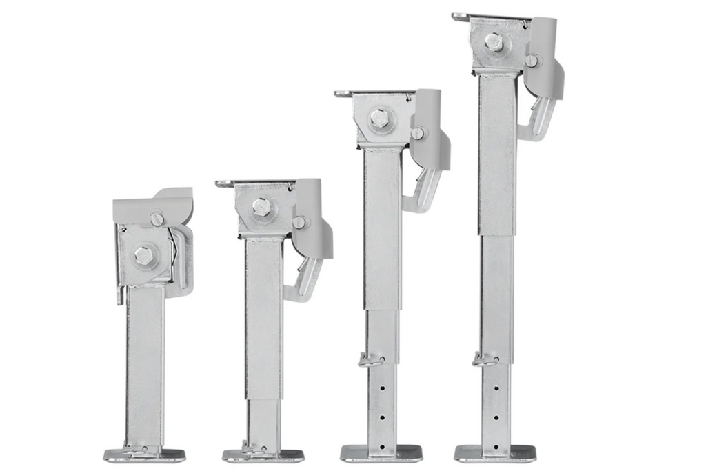 Set di due supporti estensibili con manovella e attacco ProPlus 361500 per rimorchio pianale da 1000 kg, 290-460 mm.