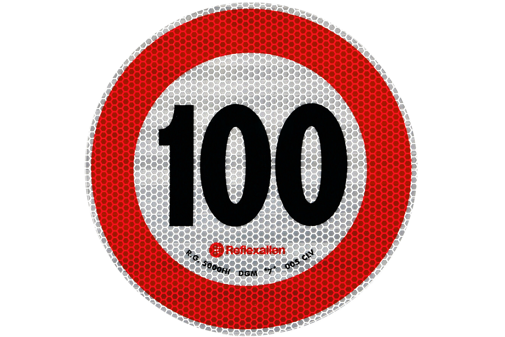 Adesivo riflettente LAMP segnale limite di velocità 100 km/h B-33
