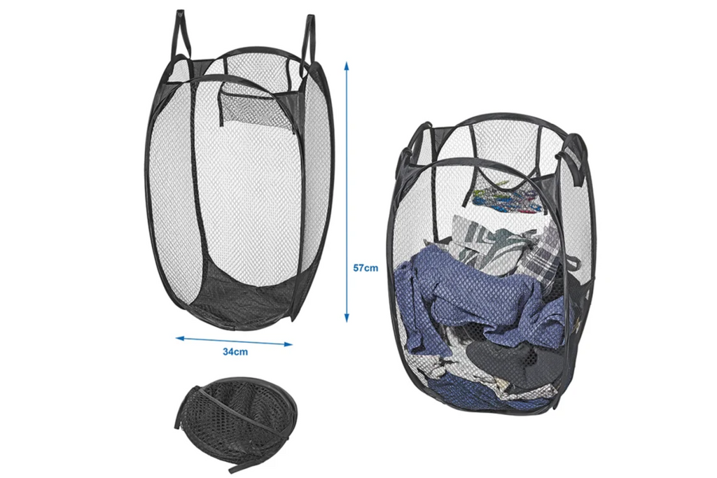 Cesto portabiancheria pieghevole ProPlus 360814V01, ideale per camper e viaggi.