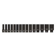 Set di 15 bussole lunghe a impatto YATO YT-1055 da 1/2".