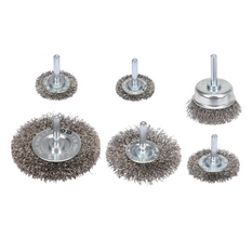 Set di sei spazzole in acciaio inox YATO YT-47593 con gambo per trapano