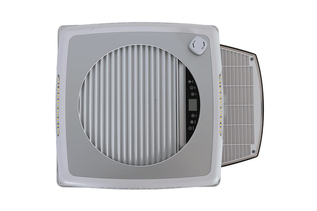Ventilatore da tetto automatico PUNDMANN PLUS FAN per camper con illuminazione e tendina avvolgibile 400×400mm