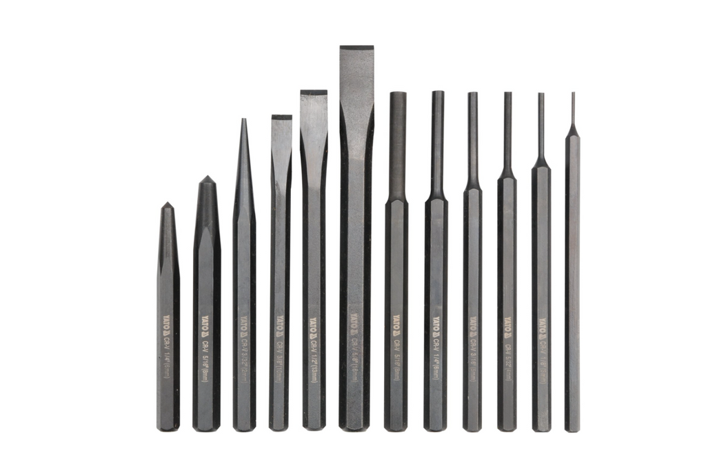 Set di 12 scalpelli e punzoni YATO YT-4714.