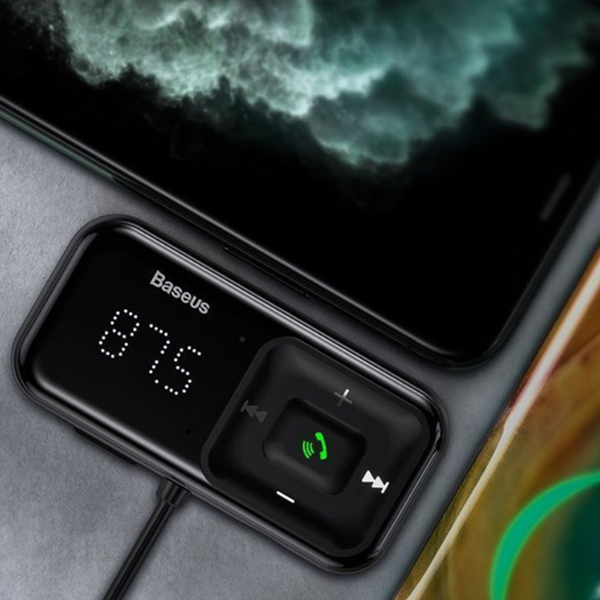 Trasmettitore FM BASEUS T tipo S-16 bluetooth 5.0 MP3 + caricabatterie da auto 2x USB