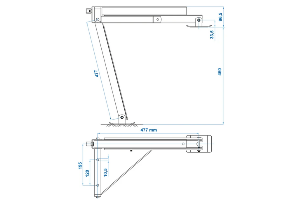 ProPlus 361510V01 supporto angolare estensibile lato anteriore sinistro/posteriore destro del rimorchio 600 kg 460 mm