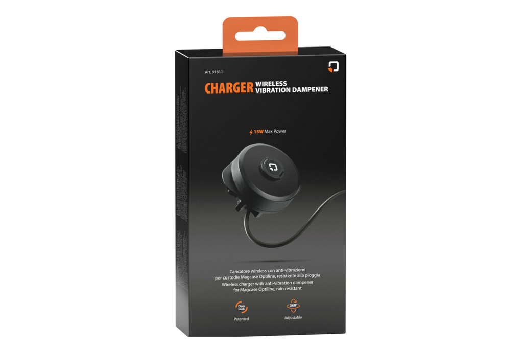 Caricabatterie wireless con sistema antivibrazione LAMPADA