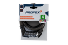 Lucchetto per bicicletta PROFEX 81613 con combinazione, lungo 180 cm.